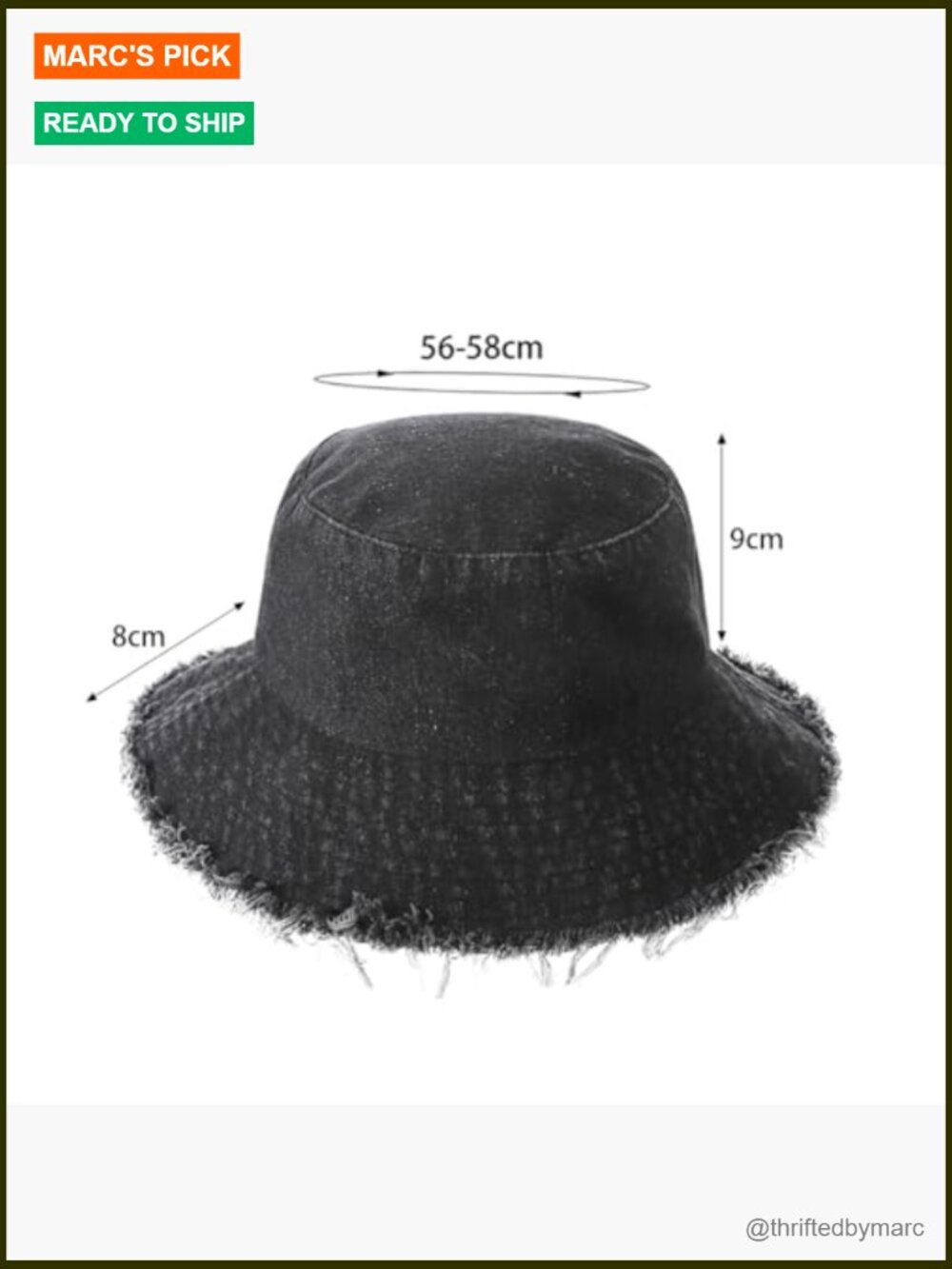 Frayed Denim Bucket Hat Distressed Fisherman Cap Wide Brim Boonie Sun Hat - Picture 7 of 7